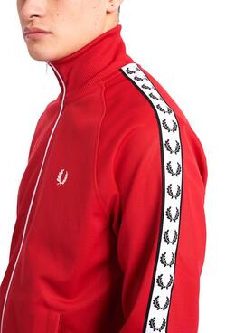 Giacca Fred Perry Taped Track Rosso per Uomo