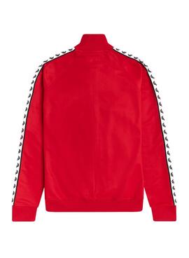 Giacca Fred Perry Taped Track Rosso per Uomo