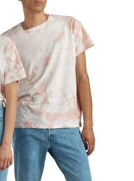 T-Shirt Levis Tie Dye Rosa e Bianco
