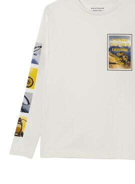 T-Shirt Mayoral Motor Bianco per Bambino