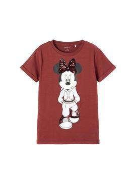 T-Shirt Name It Minnie Carin Granata per Bambina