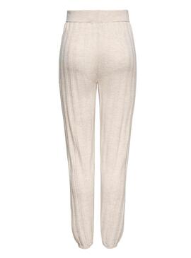 Pantaloni Only New Tessa Beige per Donna