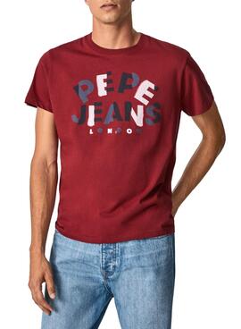 T-Shirt Pepe Jeans Raffaello Granata per Uomo