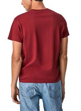 T-Shirt Pepe Jeans Raffaello Granata per Uomo