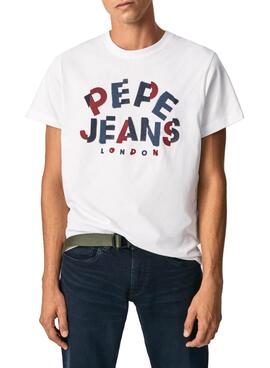 T-Shirt Pepe Jeans Raphael Bianco per Uomo