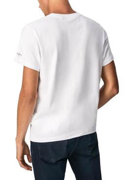 T-Shirt Pepe Jeans Raphael Bianco per Uomo