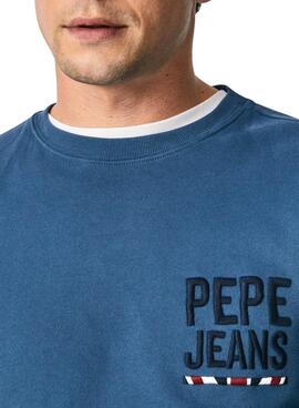 Felpa Pepe Jeans Edison Blu per Uomo