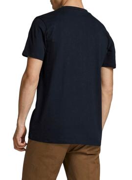 T-Shirt Jack Jones Blalandon Blu Navy per Uomo