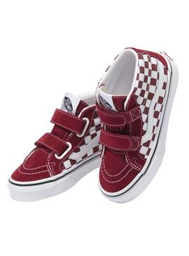 Sneaker Vans Checkerboard SK8-Mid Granata