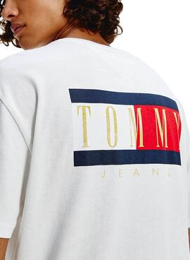 T-Shirt Tommy Jeans Vintage Flag Bianco