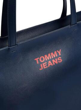 Borsa Tommy Jeans Essential PU Tote Blu Navy Donna