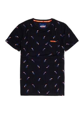 T-Shirt Superdry AOP Lite Nero per uomo