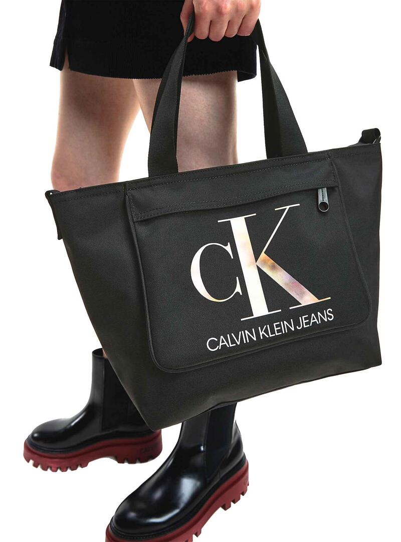 Borsa Calvin Klein Jeans Tote Sport Nero Donna