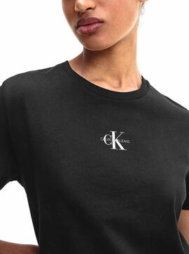T-Shirt Calvin Klein Jeans Micro Monogram Nero