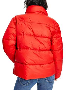 Giubbotto Tommy Jeans Modern Puffer Rosso Donna