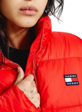 Giubbotto Tommy Jeans Modern Puffer Rosso Donna