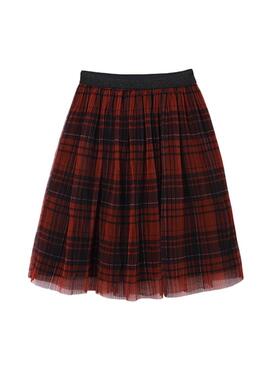 Gonna Mayoral Tulle Tartan Rosso per Bambina