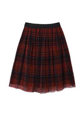 Gonna Mayoral Tulle Tartan Rosso per Bambina