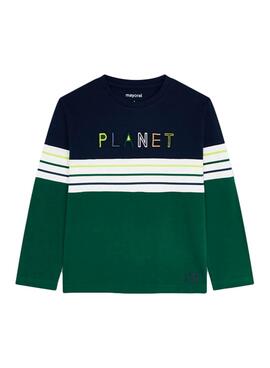 T-Shirt Name It Planet Verde Per Bambino