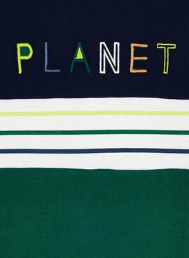 T-Shirt Name It Planet Verde Per Bambino