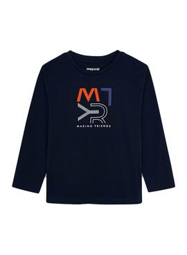 T-Shirt Mayoral Claim Blu Navy per Bambino