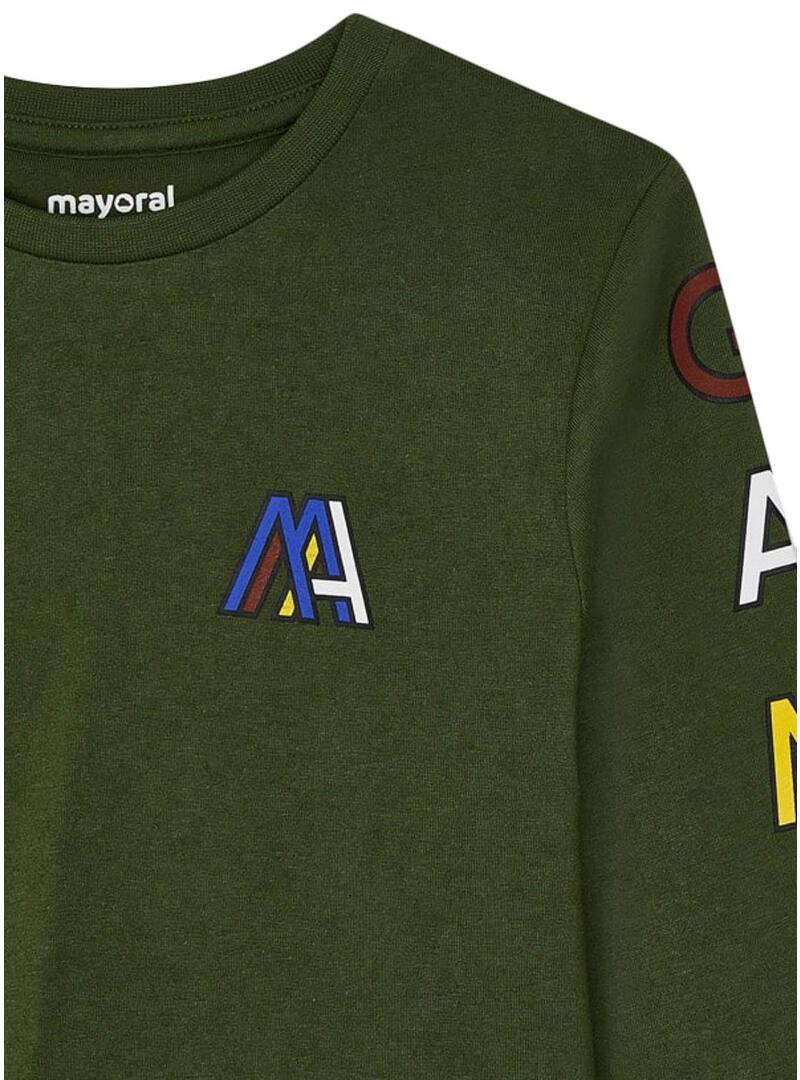 T-Shirt Mayoral Letters Verde per Bambino