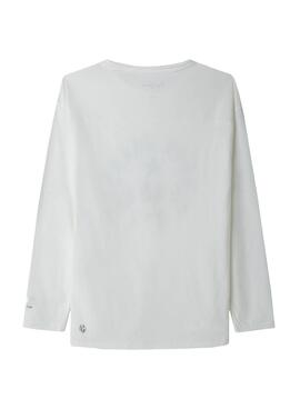 T-Shirt Pepe Jeans Susi Bianco per Bambina