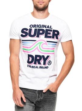 T-Shirt Superdry Malibu Bianco Uomo