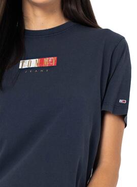 T-Shirt Tommy Jeans Vintage Blu Navy Donna