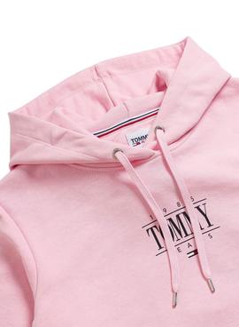 Felpa Tommy Jeans Rosa Essential per Donna