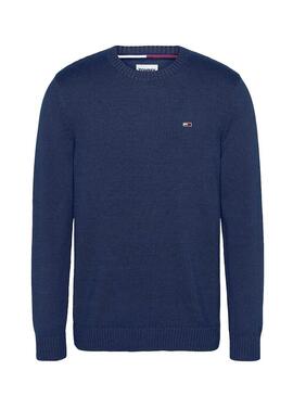 Pullover Tommy Jeans Essential Crew Blu Navy Uomo