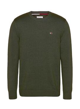 Pullover Tommy Jeans Essential Verde per Uomo