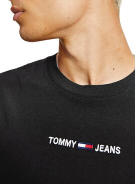 T-Shirt Tommy Jeans Small Text Nero per Uomo