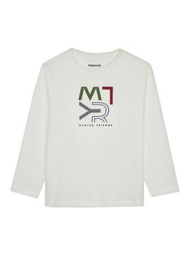 T-Shirt Mayoral M/L Bianco per Bambino