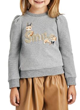Sweatshirt Mayoral Grigio Letras per Bambina