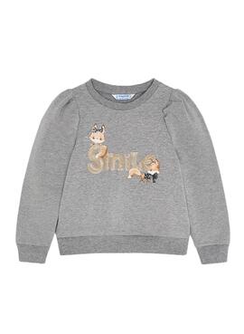 Sweatshirt Mayoral Grigio Letras per Bambina