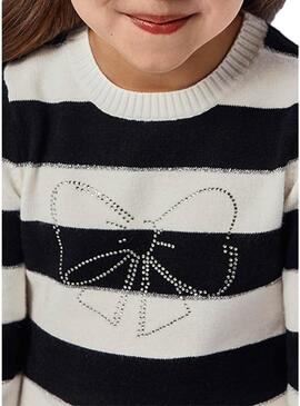 Vestito Mayoral Stripes Nero per Bambina
