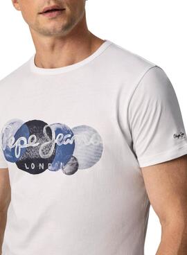 T-Shirt Pepe Jeans Sacha Bianco per Uomo