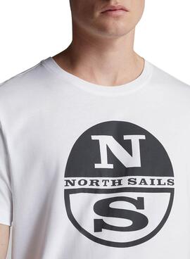 T-Shirt North Sails Logo Bianco per Uomo
