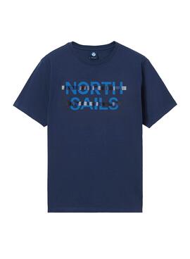 T-Shirt North Sails Logo Blu per Uomo