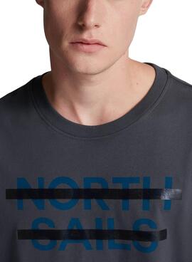 T-Shirt North Sails Logo Grigio per Uomo