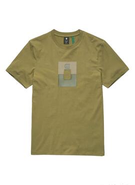 T-Shirt G-Star Box Graw Slim Verde per Uomo