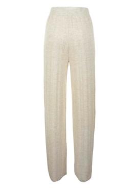 Pantaloni Only New Tessa Knitted Beige per Donna