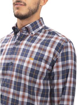 Camicia Klout Breca Blu y Naranja per Uomo
