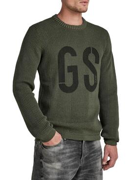 Pullover G-Star Structured Verde per Uomo
