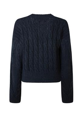 Cardigan Pepe Jeans Rachel Knitted Blu Navy per Donna