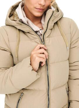 Giacca Only Dolly Puffer Beige per Donna