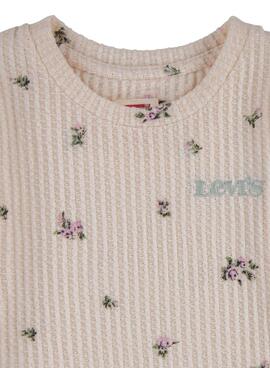 T-Shirt Levis Flower Rosa per Bambina