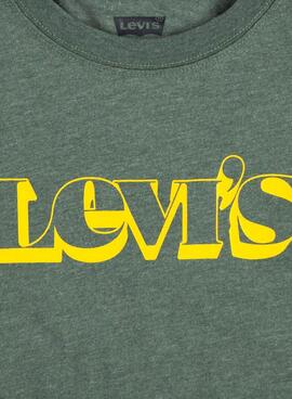 T-Shirt Levis Graphic Verde per Bambino