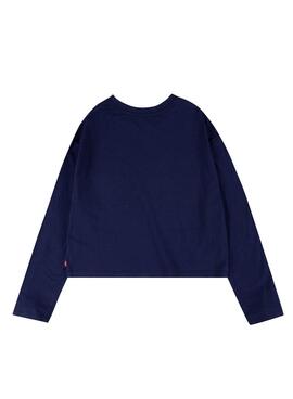 T-Shirt Levis Cropped Tie Dye Blu per Bambina